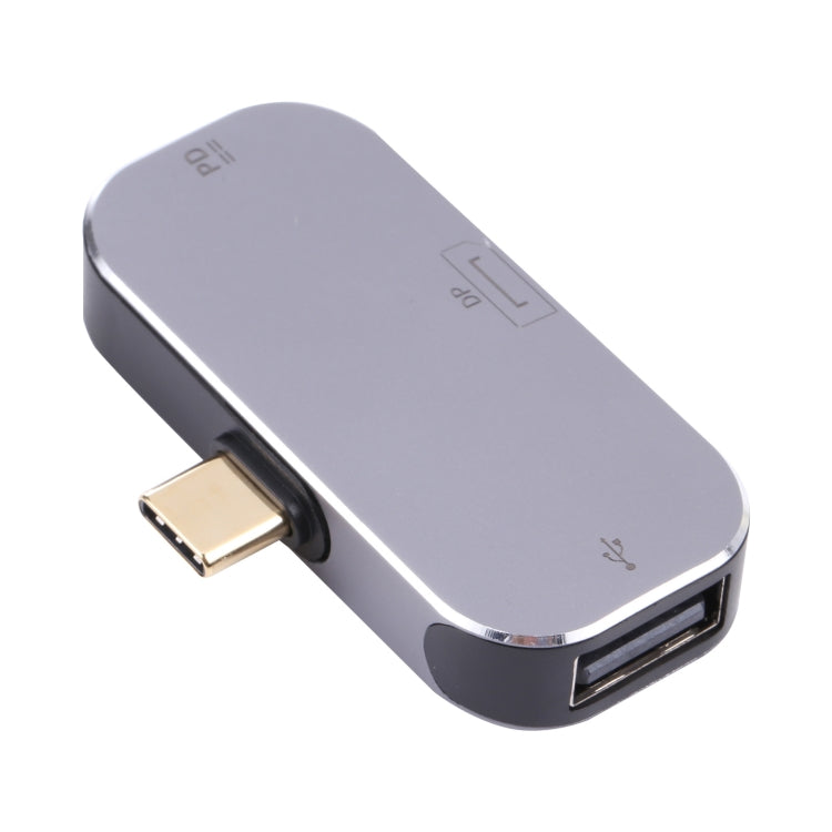 3 in 1 USB-C / Typ-C männlich zu USB-C / Typ-C Lade + USB + DP weiblich Adapter, USB-C / Typ-C + USB + DP