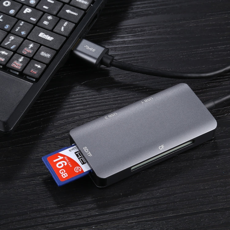 5 in 1 Dual USB 3.0 + CF + TF + SD Multifunktionaler USB 3.0 Kartenleser, 5 in 1 USB 3.0