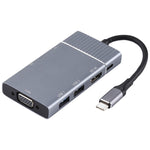 7 in 1 Dual USB 3.0 + TF/SD + HDMI/VGA + 3,5mm Klinke + Type-C / USB-C Multifunktionale USB-C Dockingstation, 2xUSB3.0+TF/SD+HDMI/VGA+3,5mm