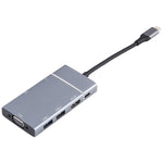 7 in 1 Dual USB 3.0 + TF/SD + HDMI/VGA + 3,5mm Klinke + Type-C / USB-C Multifunktionale USB-C Dockingstation, 2xUSB3.0+TF/SD+HDMI/VGA+3,5mm