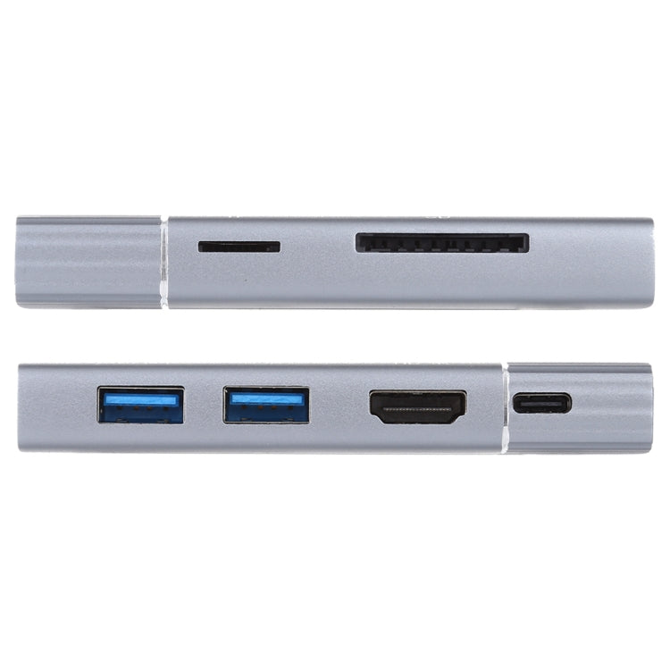 7 in 1 Dual USB 3.0 + TF/SD + HDMI/VGA + 3,5mm Klinke + Type-C / USB-C Multifunktionale USB-C Dockingstation, 2xUSB3.0+TF/SD+HDMI/VGA+3,5mm