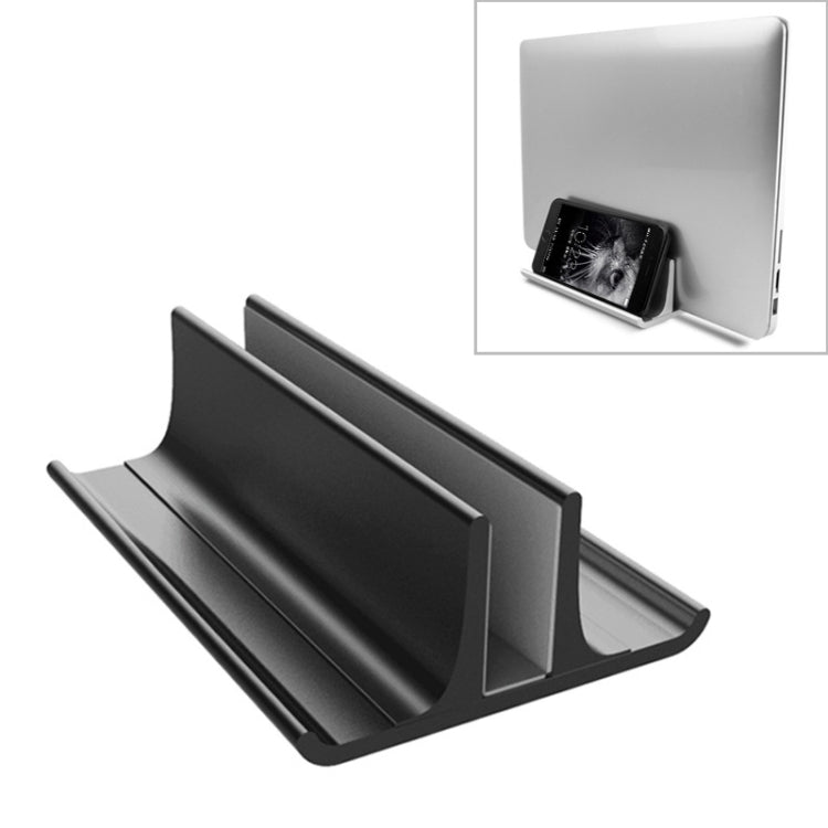Universeller tragbarer Aluminiumlegierung Einzelsteckplatz Breitenverstellbarer Laptop Vertikaler Kühlständer Basis, Einzelsteckplatz Schwarz, Einzelsteckplatz Silber