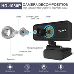 HXSJ S4 1080P verstellbare 180-Grad HD manuelle Fokus Video Webcam PC-Kamera mit Mikrofon