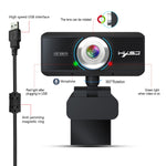 HXSJ S4 1080P verstellbare 180-Grad HD manuelle Fokus Video Webcam PC-Kamera mit Mikrofon