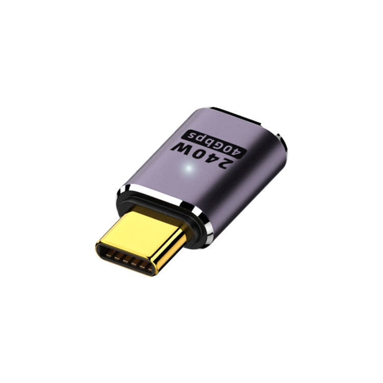 240W USB-C/Type-C Buchse zu USB-C/Type-C Stecker 40Gbps Gerade Adapter mit Licht, Gerade Adapter