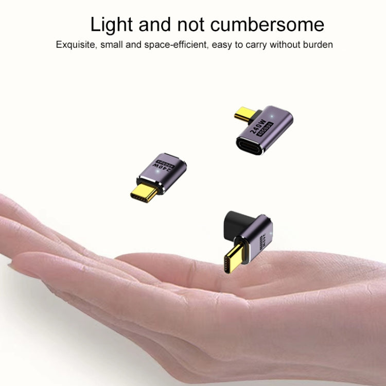 240W USB-C/Type-C Buchse zu USB-C/Type-C Stecker 40Gbps Gerade Adapter mit Licht, Gerade Adapter