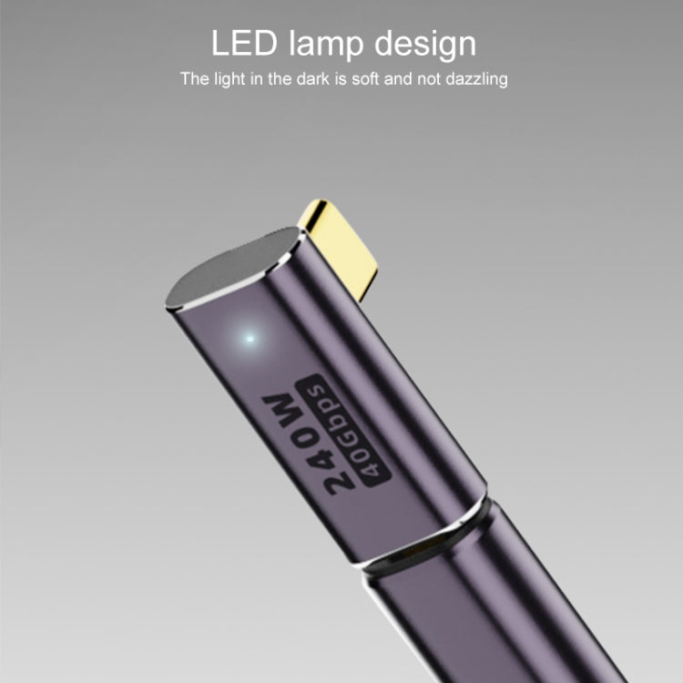 240W USB-C/Type-C Buchse zu USB-C/Type-C Stecker 40Gbps Gerade Adapter mit Licht, Gerade Adapter