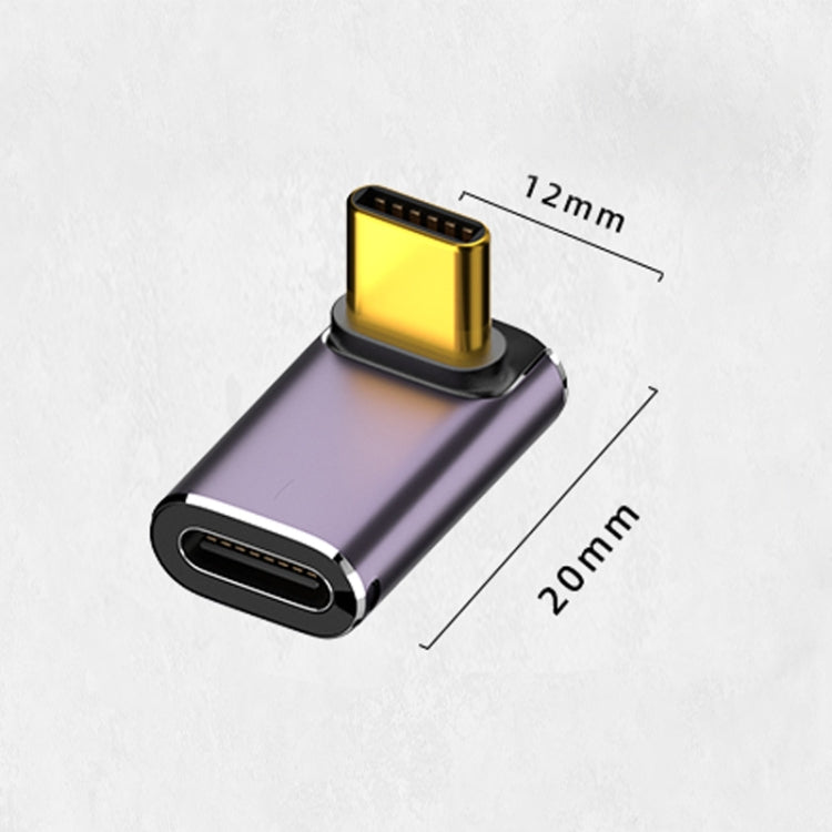240W USB-C/Type-C Buchse zu USB-C/Type-C Stecker 40Gbps Vertikaler Winkeladapter mit Licht, Vertikaler Winkeladapter