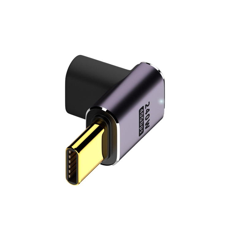 240W USB-C/Type-C Buchse zu USB-C/Type-C Stecker 40Gbps Auf- und Abwinkel Adapter mit Licht, Auf- und Abwinkel Adapter