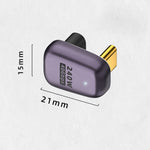 240W USB-C/Type-C Buchse zu USB-C/Type-C Stecker 40Gbps U-Typ Adapter mit Licht, U-Typ Adapter