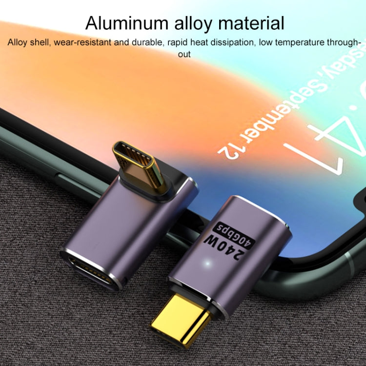 240W USB-C/Type-C Buchse zu USB-C/Type-C Stecker 40Gbps U-Typ Adapter mit Licht, U-Typ Adapter