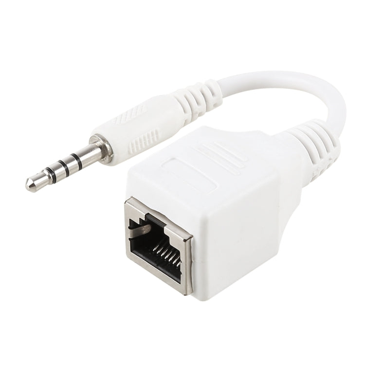 CAT5 RJ45 Buchse zu 3,5mm 4-pol Stecker Audio Ethernet LAN Netzwerkadapter, Gesamtlänge: ca. 13cm