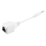 CAT5 RJ45 Buchse zu 3,5mm 4-pol Stecker Audio Ethernet LAN Netzwerkadapter, Gesamtlänge: ca. 13cm