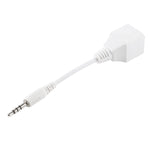 CAT5 RJ45 Buchse zu 3,5mm 4-pol Stecker Audio Ethernet LAN Netzwerkadapter, Gesamtlänge: ca. 13cm