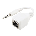 CAT5 RJ45 Buchse zu 3,5mm 4-pol Stecker Audio Ethernet LAN Netzwerkadapter, Gesamtlänge: ca. 13cm