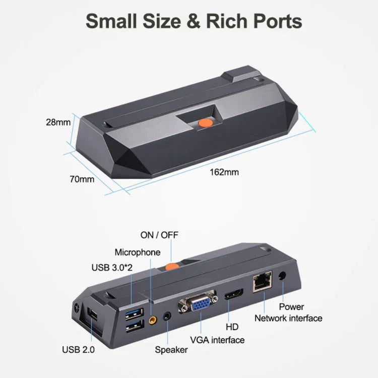 R0 Windows- und Linux-System-Mini-PC, Quad-Core 1,5 GHz, RAM: 1 GB, ROM: 8 GB, kabelgebundene Version