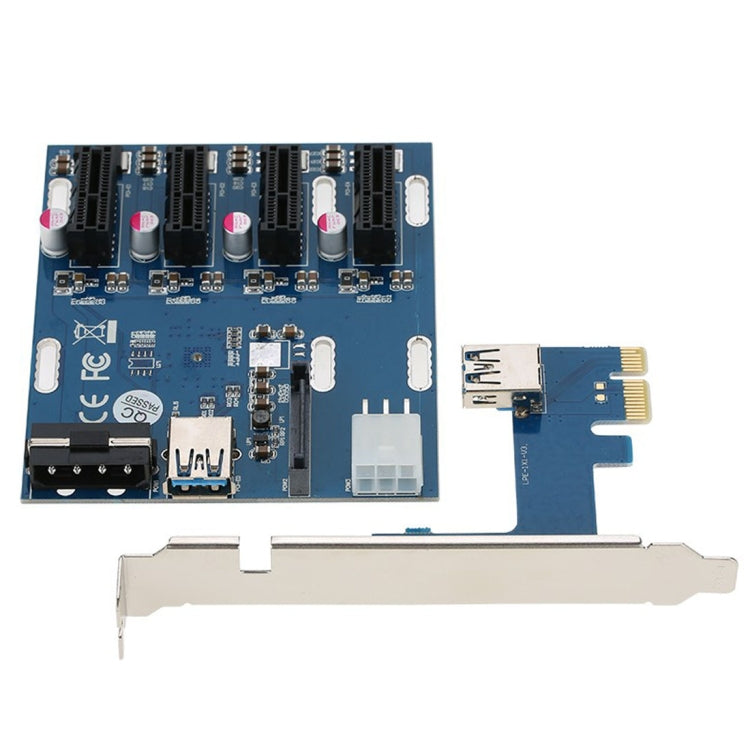PCI-E zu PCI-E Konverterkarte 1 zu 4 1 x Express-Karte mit 4 PCI-E Steckplätzen