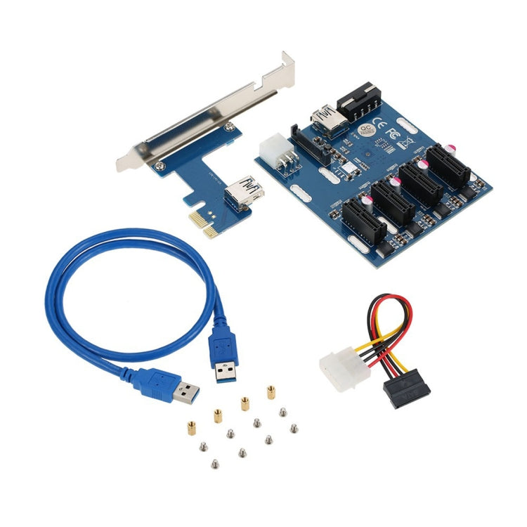 PCI-E zu PCI-E Konverterkarte 1 zu 4 1 x Express-Karte mit 4 PCI-E Steckplätzen
