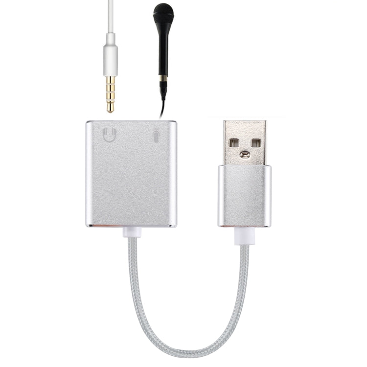 Aluminiumlegierung Gehäuse externe USB virtuelle 7.1 Kanal Soundkarte mit 13cm Kabel für PC Laptop, USB