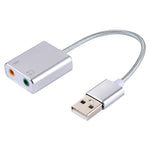 Aluminiumlegierung Gehäuse externe USB virtuelle 7.1 Kanal Soundkarte mit 13cm Kabel für PC Laptop, USB
