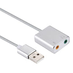 Aluminiumlegierung Gehäuse externe USB virtuelle 7.1 Kanal Soundkarte mit 13cm Kabel für PC Laptop, USB