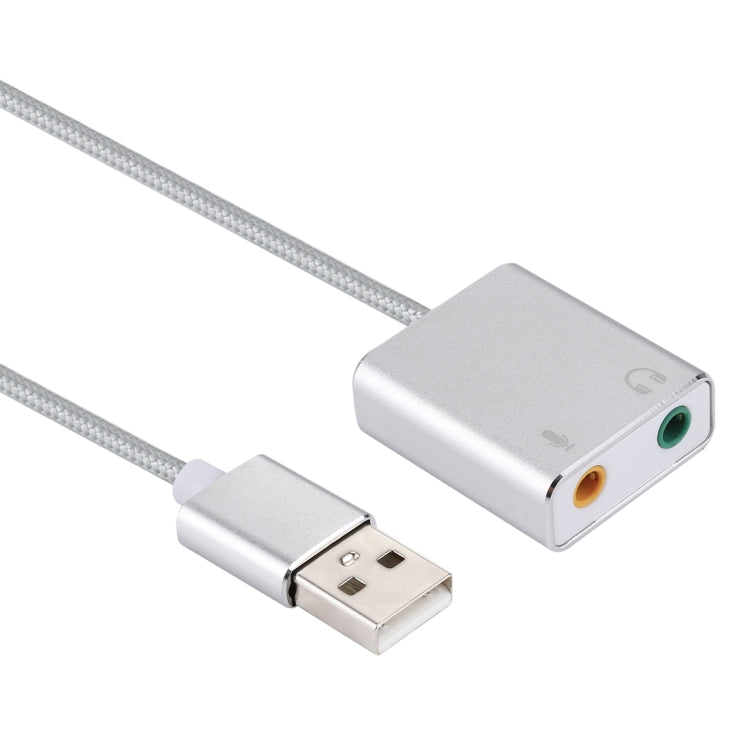 Aluminiumlegierung Gehäuse externe USB virtuelle 7.1 Kanal Soundkarte mit 13cm Kabel für PC Laptop, USB
