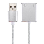 Aluminiumlegierung Gehäuse externe USB virtuelle 7.1 Kanal Soundkarte mit 13cm Kabel für PC Laptop, USB