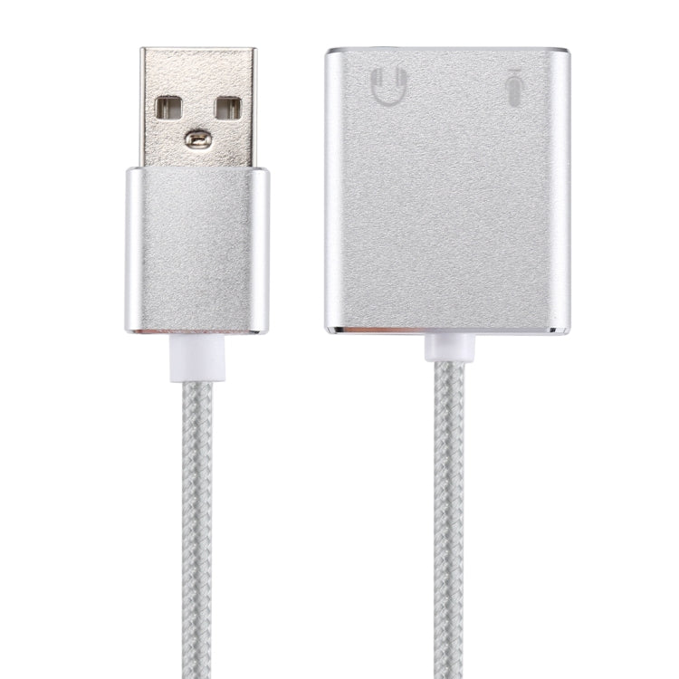 Aluminiumlegierung Gehäuse externe USB virtuelle 7.1 Kanal Soundkarte mit 13cm Kabel für PC Laptop, USB