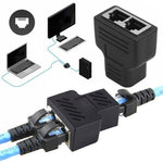 Crystal Netzwerk Gerade Durchgang Kopf-Leitungsverbinder Terminal Buchse zu Buchse Dreifachkopf RJ45 Schnittstellen Verlängerungsgerät, 3 Ports