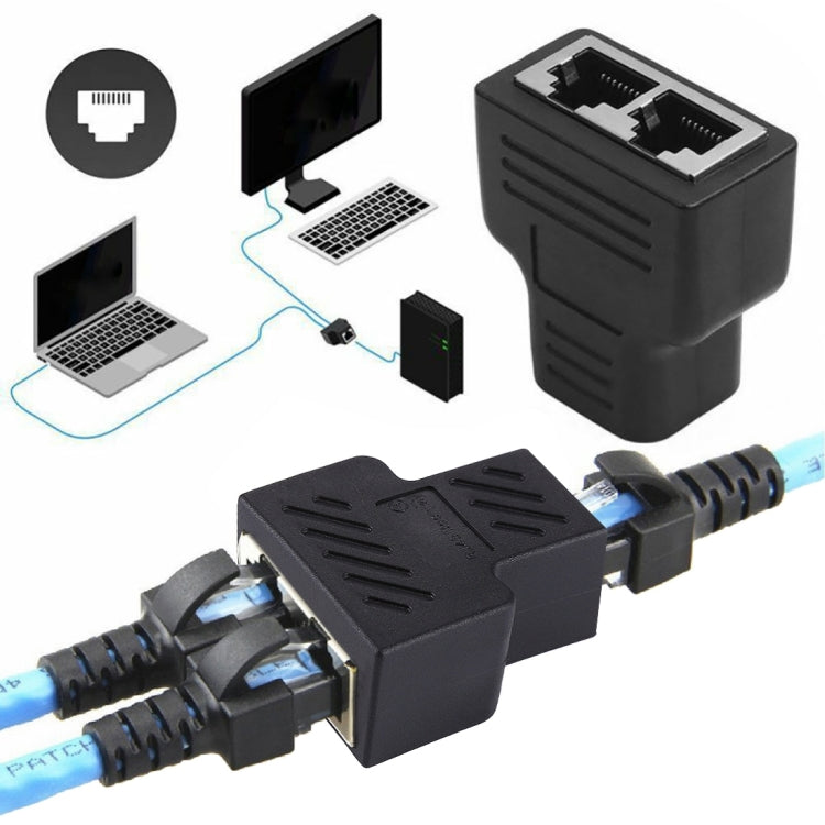 Crystal Netzwerk Gerade Durchgang Kopf-Leitungsverbinder Terminal Buchse zu Buchse Dreifachkopf RJ45 Schnittstellen Verlängerungsgerät, 3 Ports