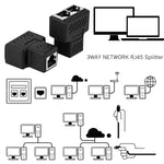Crystal Netzwerk Gerade Durchgang Kopf-Leitungsverbinder Terminal Buchse zu Buchse Dreifachkopf RJ45 Schnittstellen Verlängerungsgerät, 3 Ports
