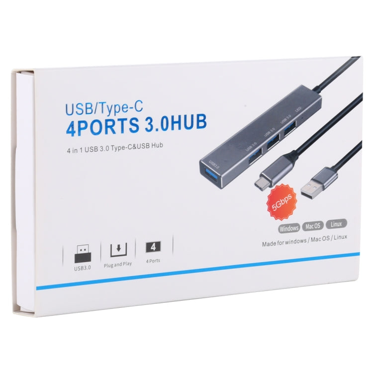 3019 4 x USB 3.0 zu USB 3.0 Aluminiumlegierung HUB Adapter mit LED-Anzeige