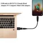 USB Stecker zu 5,5 x 2,1mm Buchse Adapteranschluss, USB Stecker zu 5,5 x 2,1mm