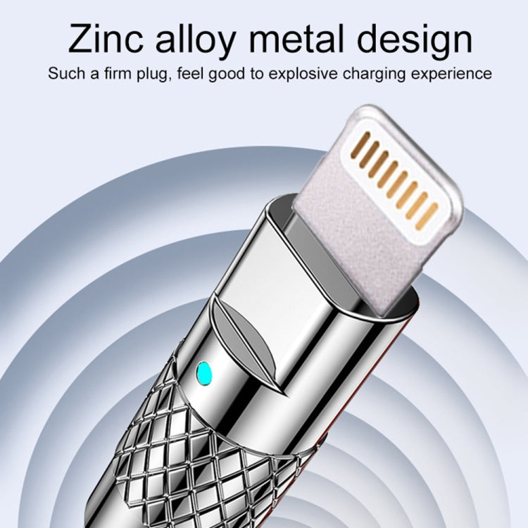 Mech Serie 6A 120W USB zu 8 Pin Metallstecker Silikon Schnellladedatenkabel, Länge: 1,2m, 1,2m 8 Pin