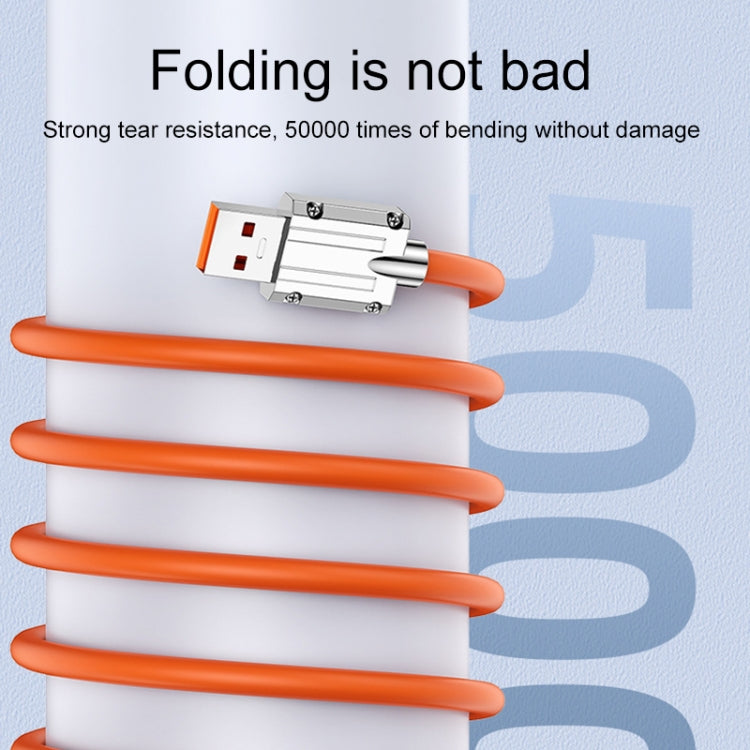 Mech Serie 6A 120W USB zu 8 Pin Metallstecker Silikon Schnellladedatenkabel, Länge: 1,2m, 1,2m 8 Pin