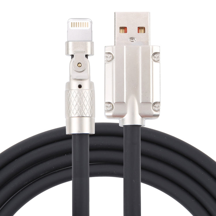 Mech Serie 6A 120W USB zu 8 Pin 180-Grad Metallstecker Schnellladekabel, Länge: 1,2m, 1,2m 8 Pin, 1,2m 180-Grad 8 Pin