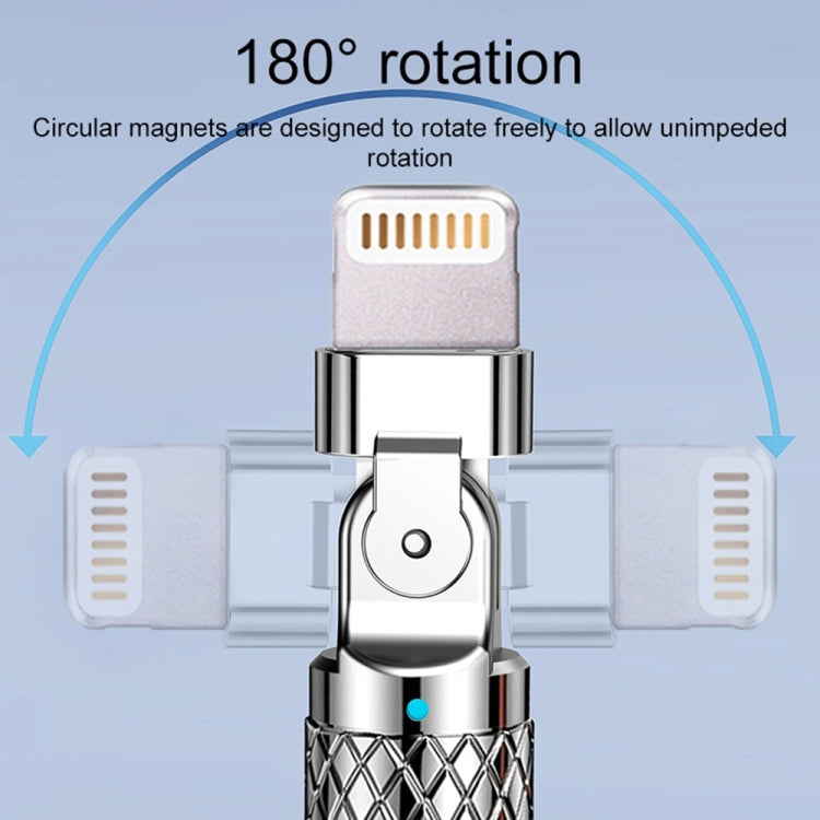 Mech Serie 6A 120W USB zu 8 Pin 180-Grad Metallstecker Schnellladekabel, Länge: 1,2m, 1,2m 8 Pin, 1,2m 180-Grad 8 Pin