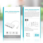 75215 5-in-1 8-Pin zu HDMI + SD-Kartensteckplatz + TF-Kartensteckplatz + USB + 8-Pin Ladeanschluss HD Video Konverter, 75215