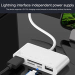 75215 5-in-1 8-Pin zu HDMI + SD-Kartensteckplatz + TF-Kartensteckplatz + USB + 8-Pin Ladeanschluss HD Video Konverter, 75215