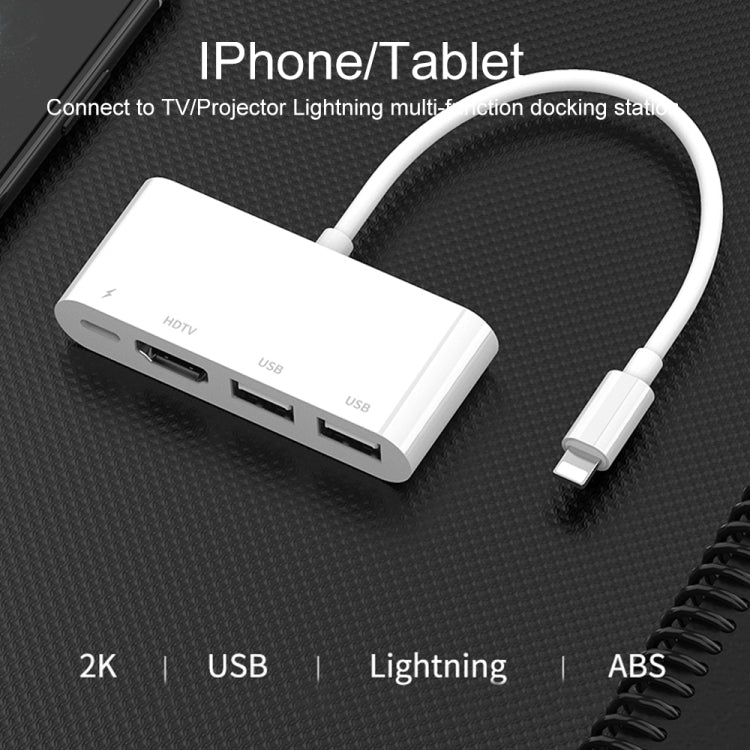 75216 4-in-1 8-Pin zu HDMI + 8-Pin Ladeanschluss + 2 USB-Anschlüsse HD Video Konverter, 75216
