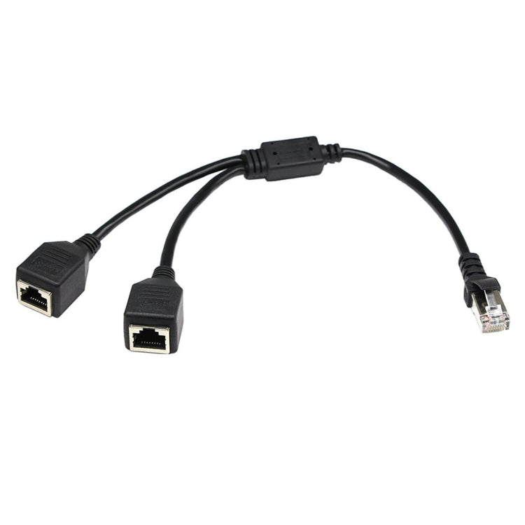 1 zu 2 Steckdosen LAN Ethernet Netzwerk CAT5 RJ45 Stecker Splitter Adapter, Kabellänge: 25cm