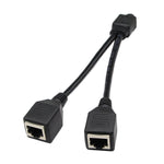 1 zu 2 Steckdosen LAN Ethernet Netzwerk CAT5 RJ45 Stecker Splitter Adapter, Kabellänge: 25cm
