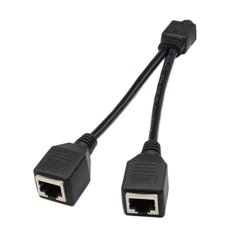 1 zu 2 Steckdosen LAN Ethernet Netzwerk CAT5 RJ45 Stecker Splitter Adapter, Kabellänge: 25cm