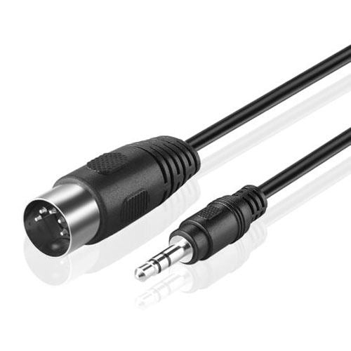 3,5mm Stereo-Klinke zu Din 5-pol MIDI Stecker Audio Adapterkabel, Kabellänge: 1,5m