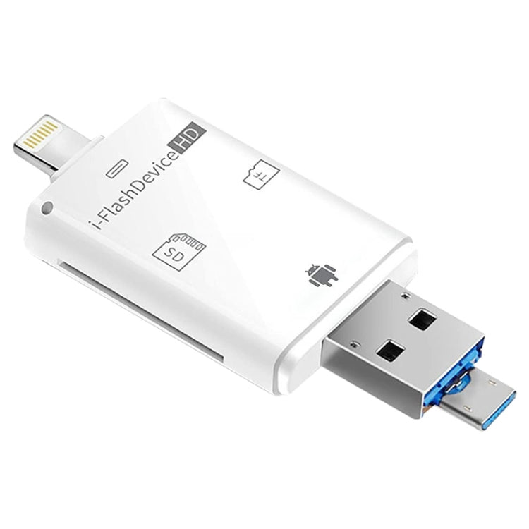 NK-208 3-in-1 i-Flash TF-Karten- / SD-Kartenleser Für 8-Pin + USB 2.0 + Micro USB Geräte (Schwarz), NK-208 Weiß, NK-208 Schwarz