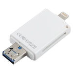 NK-208 3-in-1 i-Flash TF-Karten- / SD-Kartenleser Für 8-Pin + USB 2.0 + Micro USB Geräte (Schwarz), NK-208 Weiß, NK-208 Schwarz
