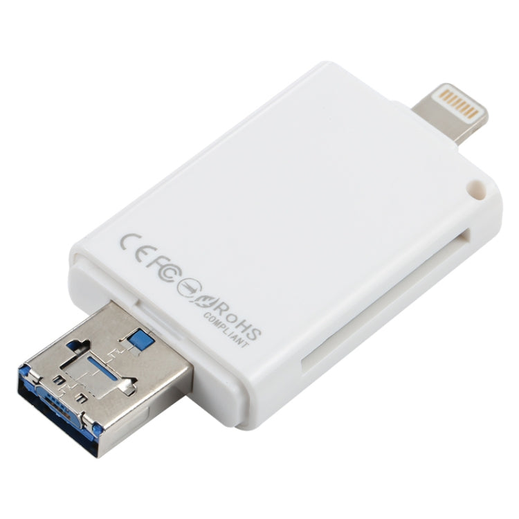NK-208 3-in-1 i-Flash TF-Karten- / SD-Kartenleser Für 8-Pin + USB 2.0 + Micro USB Geräte (Schwarz), NK-208 Weiß, NK-208 Schwarz
