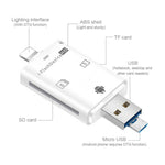 NK-208 3-in-1 i-Flash TF-Karten- / SD-Kartenleser Für 8-Pin + USB 2.0 + Micro USB Geräte (Schwarz), NK-208 Weiß, NK-208 Schwarz