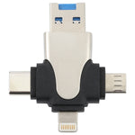 4-in-1 8-Pin + USB-C / Typ-C + Micro USB + USB 3.0 Männlich TF-Kartenleser, 4-in-1