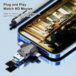 4-in-1 8-Pin + USB-C / Typ-C + Micro USB + USB 3.0 Männlich TF-Kartenleser, 4-in-1